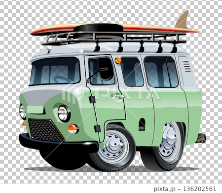 Vector Cartoon Camper Van Vector Cartoon Camper Van 136202561