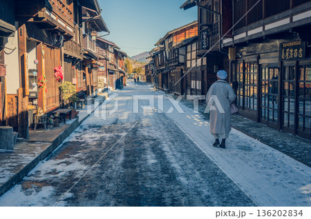 【奈良井宿】雪景色の宿場町【木曽路】 136202834