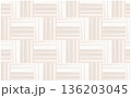 ホワイトベージュ系のチェック模様の木材背景のパターン 136203045
