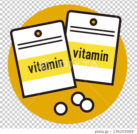 サプリメントのアイコン。ビタミンの錠剤。 136203089