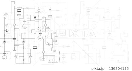 Technological background. Electrical diagram. Technical drawing. Vector illustration . 136204136