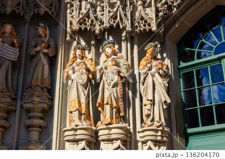 Details of the main portal of Bern cathedral (Bern Minster), Switzerland Details of the main portal of Bern cathedral (Bern Minster), Switzerland 136204170