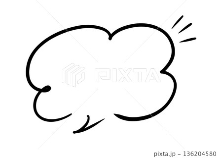 ペンの手書き吹き出し_黒 136204580