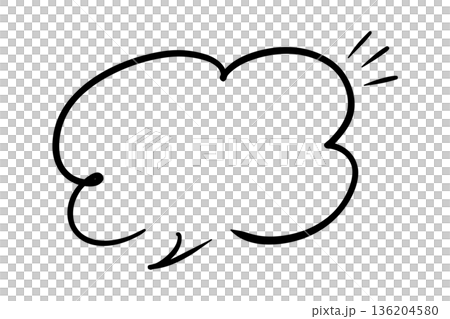 ペンの手書き吹き出し_黒 136204580