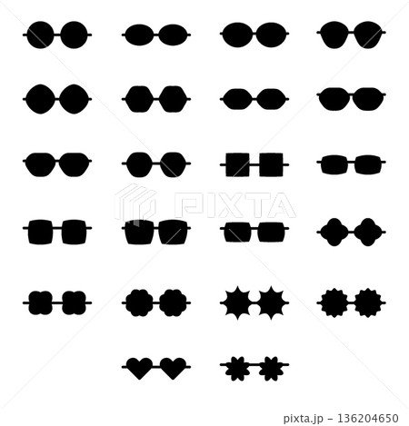 Glasses Icon Set - Glyph  136204650