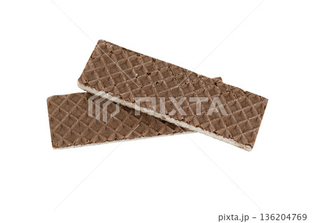 Sweet waffles on a white insulated background Sweet waffles on a white insulated background 136204769