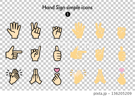 Simple Icon Collection Hand Sign 1 136205209