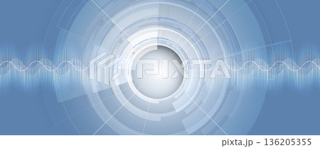 Futuristic science and medical  background, DNA strands, connected neural web 136205355