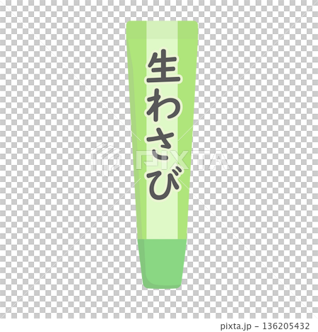 Illustration of fresh wasabi in a tube 136205432