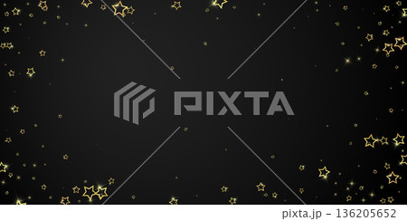Christmas spirit. Scattered falling stars. Festive christmas confetty overlay template. Festive stars vector illustration on black background. Christmas spirit. Scattered falling stars. Festive christmas confetty overlay template. Festive stars vector illustration on black background. 136205652