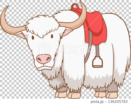 Illustration of a fluffy white yak. Illustration of a fluffy white yak. 136205783