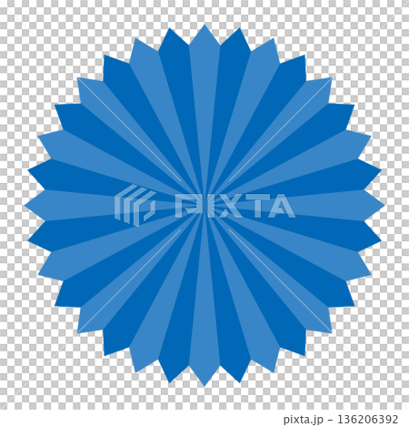 放射状の濃淡がある青色のバクダン 136206392
