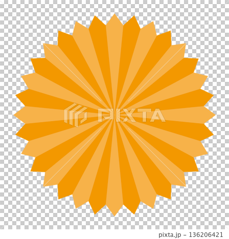 放射状の濃淡があるオレンジのバクダン 136206421