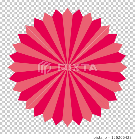 放射状の濃淡があるピンクのバクダン 136206422