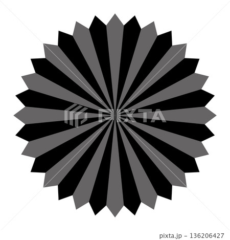 放射状の濃淡がある黒のバクダン 136206427