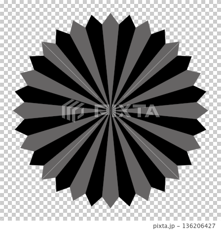 放射状の濃淡がある黒のバクダン 136206427