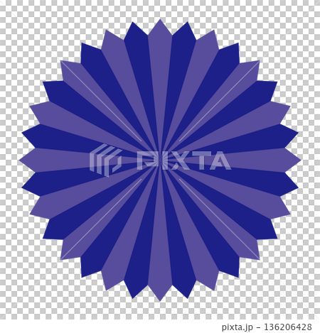 放射状の濃淡がある紺色のバクダン 136206428