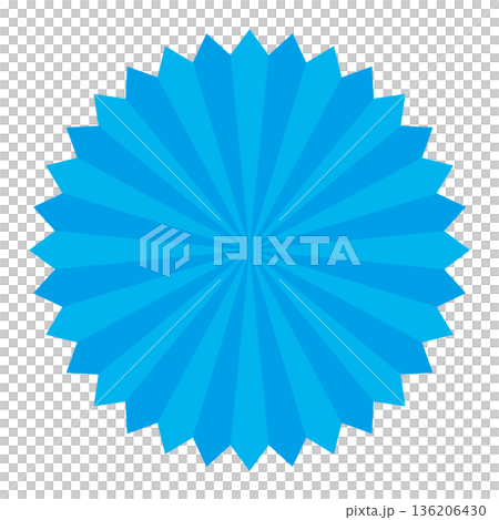 放射状の濃淡がある水色のバクダン 136206430