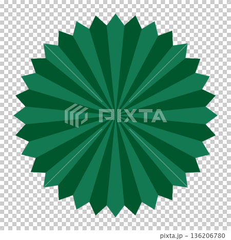 放射状の濃淡がある深緑色のバクダン 136206780