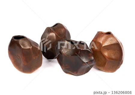 Ceramic vase on white background Ceramic vase on white background 136206808