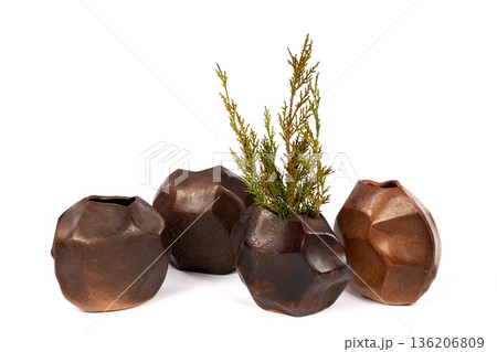 Ceramic vase on white background Ceramic vase on white background 136206809