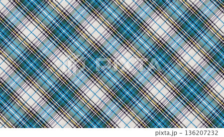Traditional Scottish Tartan Fabric Blue Texture 136207232