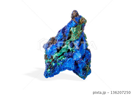 Azurite Malachite Mineral Specimen on White Background Azurite Malachite Mineral Specimen on White Background 136207250