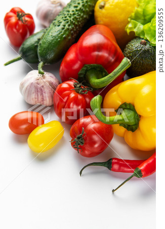 Fresh healthy vegetables for healthy eating and vegan diet 136209555
