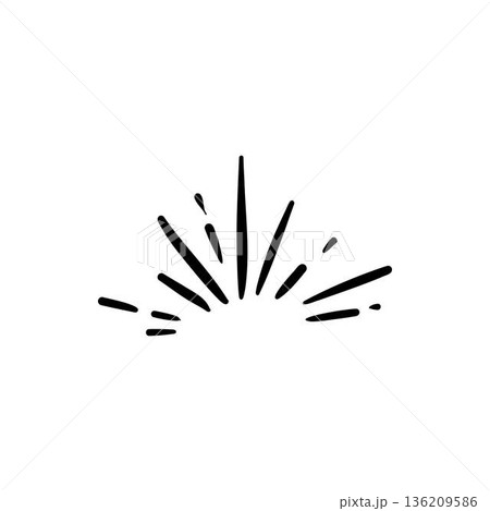 Vector icon of hand-drawn cartoony expression sign doodle, curve directional arrows, emoticon effects design elements, cartoon character emotion symbols, cute decorative brush stroke lines 136209586