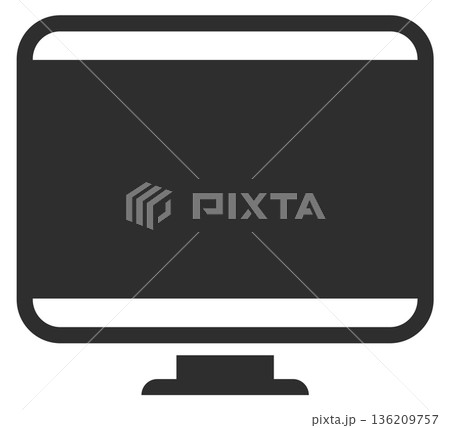 Computer monitor black icon. Display screen symbol 136209757