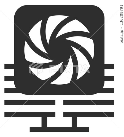 Cpu fan black icon. Pc chip symbol Cpu fan black icon. Pc chip symbol 136209791