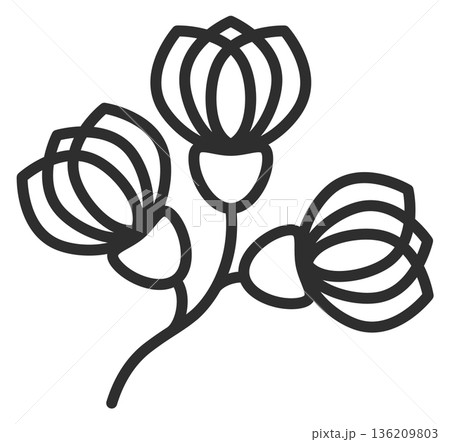 Flower line icon. Summer garden blossom symbol Flower line icon. Summer garden blossom symbol 136209803