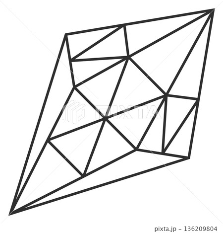 Jewel line icon. Expensive crystal gem stone 136209804