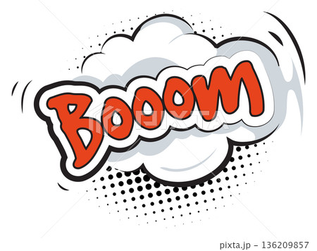 Boom cloud in pop art style. Comic bubble effect Boom cloud in pop art style. Comic bubble effect 136209857