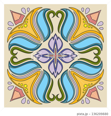Ceramic floor or wall pattern. Stone color ornament Ceramic floor or wall pattern. Stone color ornament 136209880