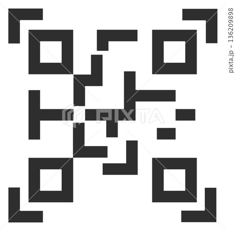 Qr code icon. Identification scanning black element 136209898