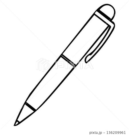 Black outline of a pen suitable for illustration and design purposes Black outline of a pen suitable for illustration and design purposes 136209961