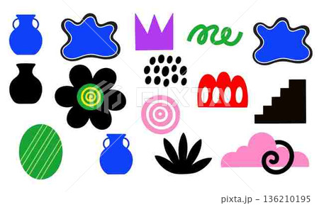 Colorful flat graphic elements vector set illustration design bright background Colorful flat graphic elements vector set illustration design bright background 136210195