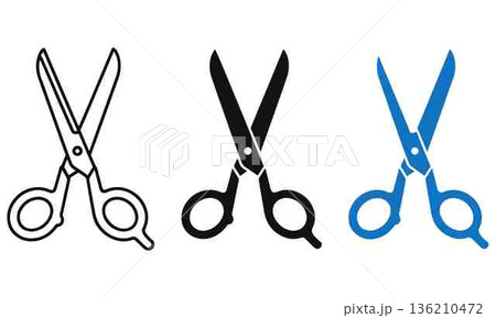 Scissors in different styles for creativity and cutting projects illustration Scissors in different styles for creativity and cutting projects illustration 136210472