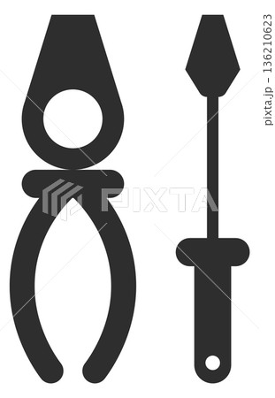 Tools black icon. Settings symbol. Maintenance or repair Tools black icon. Settings symbol. Maintenance or repair 136210623