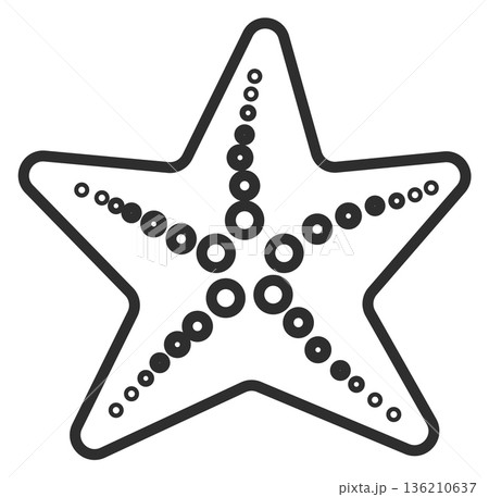 Starfish line icon. Marine fauna. Vacation beach symbol 136210637