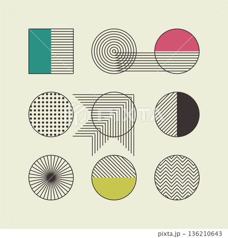 Bauhaus style cover. Retro design. Minimal poster 136210643