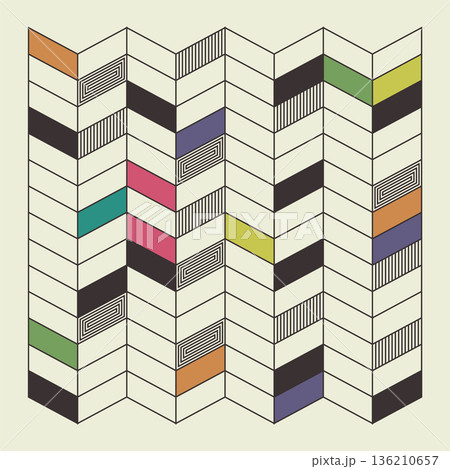 Vintage geometric pattern background. Swiss modernism design 136210657