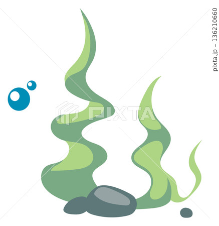 Seaweed cartoon icon. Algae growing. Wild nature 136210660