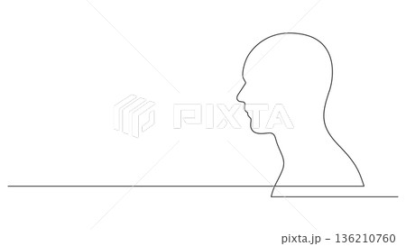 Continuous one line human head profile illustration 136210760