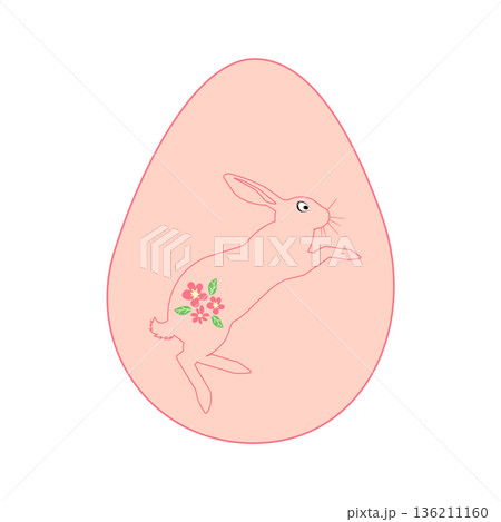 Easter egg with a painted Easter bunny. Kids egg games. He is risen, Happy Easter. Easter egg with a painted Easter bunny. Kids egg games. He is risen, Happy Easter. 136211160