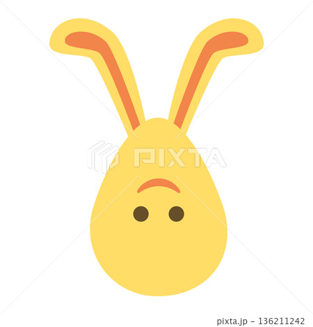 An Easter egg with bright emotions and bunny ears. Easter holiday concept 136211242