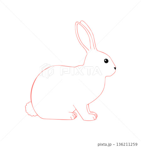 Cartoon character of happy bunny couples with Easter flowers. Kawaii hares for Eastery card, sticker, banner, package design. Vector illustration Cartoon character of happy bunny couples with Easter flowers. Kawaii hares for Eastery card, sticker, banner, package design. Vector illustration 136211259