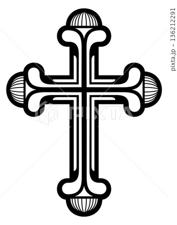 Latin cross icon. Black spirituality symbol. God faith Latin cross icon. Black spirituality symbol. God faith 136212291