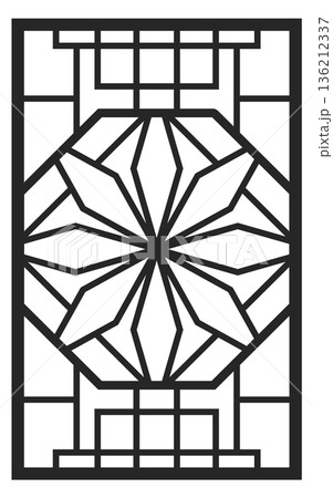 Korean door pattern. Decorative ancient culture ornament 136212337